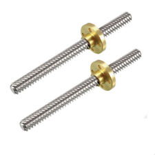 2pcs 100mm T8 Pitch 2mm Lead 12mm Lead Screw Rod with Copper Nut for 3D Printer picture