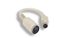 Keyboard Adapter AT to PS/2 DIN-5-Female to Mini-Din 6-Pin Male 6 Inch Cable picture