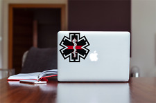 Firefighter EMS Thin Red Line Star of Life Sticker Decal (Select your Size) picture