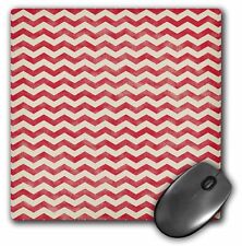3dRose Vintage Grunge White and Red Trendy Chevron Zig Zag Zigzag Pattern MouseP picture