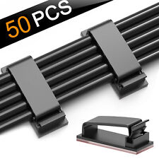 50Pcs Cable Clips Cord Wire Self-Adhesive Management Holder Line Clamp Organizer picture