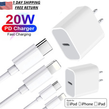 3-Set Fast Charger Adapter For iPhone 14 13 12 11 Pro Max iPad USB-C Cable Lot picture