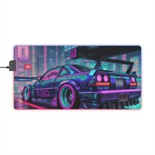  GTR  R34 RGB Gaming Mouse Pad, Japanese Car, Cyber Punk Gaming Desk Mat picture