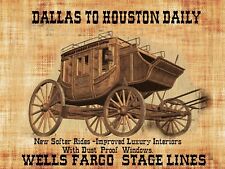 Old West Wells Fargo Stage lines Dallas To Houston  Mouse Pad   7 3/4  x 9