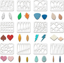 12Pcs Reusable Earrings Making Template, Leather Earring Templates 10X8 Inch Pla picture