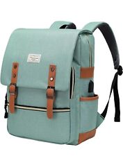 Modoker Vintage Laptop Backpack for Women Men,Travel Backpacks with USB Green  picture
