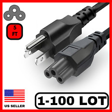 Lot of 1-100 AC Laptop Power Cord Cable 3 Prong Mickey Mouse 5FT Laptop Printer picture
