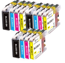 12 PK Quality Ink Set w/ Chip fits Brother LC201 LC203 MFC J880DW J5520DW J885DW picture