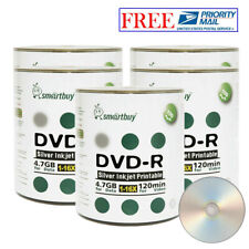 500 Pack SmartBuy DVD-R 16X 4.7GB Silver Inkjet Hub Printable Blank Record Disc picture