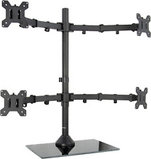 VIVO Black Adjustable Quad Monitor Desk Stand Mount, Free Standing Heavy Duty 4 picture