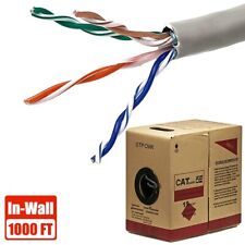 1000FT Cat5E Ethernet Network STP Shielded Cable In-Wall Stranded Wire Bulk Gray picture