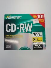NEW Memorex CD-RW 4x 700MB 80 Min Rewritable Compact Discs 10Pack Blank music CD picture