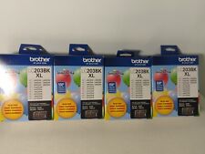 Lot x4 Brother Genuine LC203BK XL Black Printer Ink Cartridge LC2032PKW NEW 8/23 picture