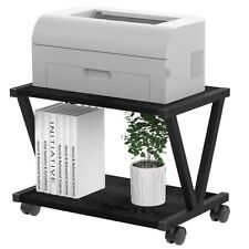 Retro Desktop Printer Stand 2 Double Tiers Wood Printer Shelf Modern White Wood  picture