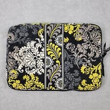 Vera Bradley Black Gray Yellow Baroque Quilted Printed Laptop Bag Zippers picture