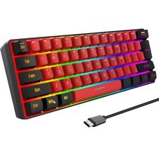 60% Keyboard Wired Gaming RGB Backlit Ultra-Compact Mini Keyboard Waterproof picture