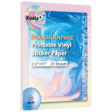 20 Koala Holographic Sticker Paper Waterproof Printable Vinyl Sheet Inkjet Laser picture