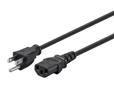 3-Prong Power Cord - 15 Feet - Black | NEMA 5-15P to IEC 60320 C13, 14AWG, 15A picture
