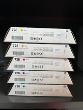 HP 728 (2) YELLOW/ (2)MAGENTA/ (1)CYAN INK Bundle of 5 Brand New picture