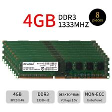 Crucial 32GB 16GB 8GB 4GB DDR3 1333MHz PC3-10600U DIMM Desktop Memory RAM LOT AB picture