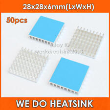 50pcs/lot Silver 28mmx28mmx6mm Aluminum Heatsinks With Thermal Double Side Pad picture