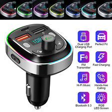 Bluetooth5.3 MP3 Player FM Transmitter Wireless Radio Adapter USB PD Car Charger picture