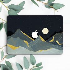 Mountains Night Gold Line Art Abstract Hard Case For Macbook Pro 13 15 16 Air 13 picture