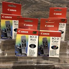 NEW Canon BCI-21  Tri Color & Black Ink Cartridge Sealed GENUINE Canon Lot of 4 picture