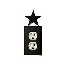 Village Wrought Iron EO-45 Star Outlet Cover-Black picture