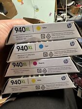 SEALED Genuine HP 940 XL Cyan Magenta Yellow Ink  Cartridges LOT OF 4 Exp2015 picture
