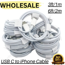 Wholesale Lot USB C to iPhone Cable 3/6ft PD Charging For Apple 14/13/12/11/Pro picture