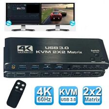 2X2 USB 3.0 HDMI KVM Switch 4K 60Hz Dual Monitor Extended Display KVM Switcher  picture