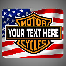 Personalized American Flag USA Motorcycle Custom Gaming Mouse Pad Funny Desk Mat picture