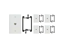 Buyer's Point 5 Pack Cat6 Wall Plate 1 Port with Mounting Bracket - White picture