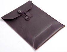 file Folder pocket cow Leather laptop bag Briefcase iPad Case pouch purple 629 picture