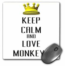 3dRose LLC 8 x 8 x 0.25 Inches Mouse Pad, Gold Crown Keep Calm and Love Monkeys  picture