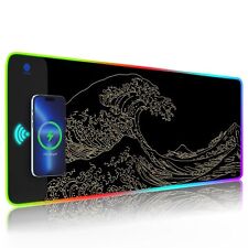 Wireless Charging Mouse Pad Gaming RGB Desk Mat Large Led Mousepad XL with 10... picture