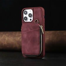 Zipper Card Wallet Strap Cover Case For 14 13 12 11 Pro Max XR XS 7 8 SE picture