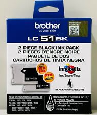 New Genuine Brother LC51 Black 2PK Ink Cartridges IntelliFax-1860C picture