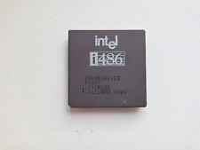 Intel A80486DX-33 SX329 486DX-33 old logo old date very rare vintage CPU GOLD picture