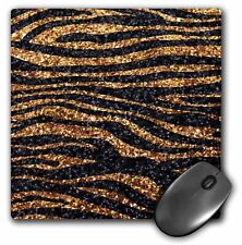 3dRose Gold and Black Zebra print - faux bling photo Not Actual Glitter - fancy picture