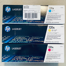 Lot of 3 HP Genuine 131A Color Toner Cartridges CF211A CF212A CF213A NEW SEALED picture