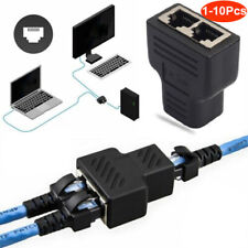1-10Pcs RJ45 Splitter Adapter 1 to 2 Ways Dual Port CAT5/6/7 LAN Ethernet Cable picture