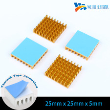 30/50pcs 25x25x5mm Gold Aluminium HeatSink RaspberryPI Cooler Chipset LED CPU IC picture