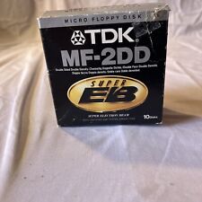 Vintage Media New TDK Pack of 10 MF-2DD Micro Floppy Disks Super EB picture