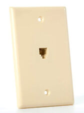 1-Port RJ11 6P4C Smooth Telephone Jack Wall Plate - Ivory - 1 to 100 Pack Lot picture