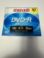 Maxell DVD-R Data Video 10 Pack New With Standard Jewel Cases - 4.7 GB Sealed picture