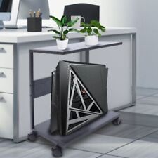 2-Tier Computer Tower Stand C-Shaped Mobile PC Tower Stand Desktop Printer Stand picture