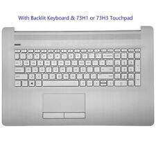 Palmrest for HP 17BY 17-BY 17-CA Backlit Keyboard PTP Touchpad L92783-001 Silver picture