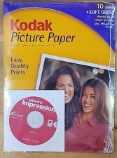 Kodak Picture Paper Soft Gloss 10 Sheets 8.5 x 11 Medium Inkjet Printers W/ CD picture